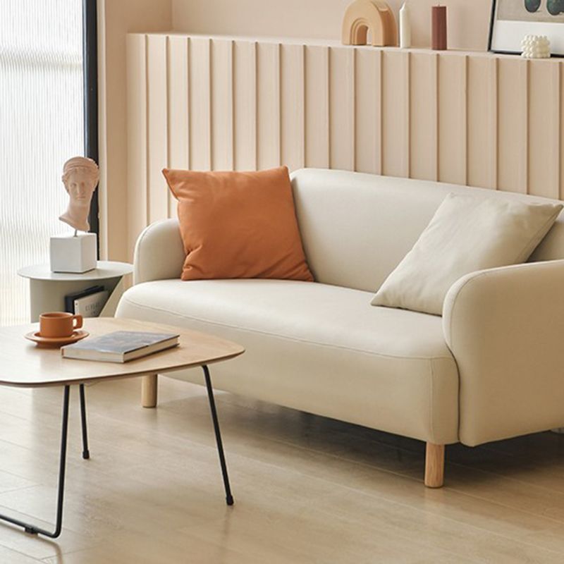 Sofá estándar contemporáneo de cuero sintético resistente a las manchas para sala de estar