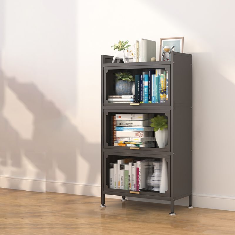 Industrial Style Metal Bookshelf Closed Back Shelf Bookcase with Doors Clearhalo 'Bookcases' 'furn' 'furn_bookcases' 'Furniture' 'furniture_bookcases' 'Office Furniture' 1200x1200_a6c45514-1260-47ad-a1fe-348f1687f249