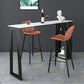 Mesa de bar de piedra sinterizada Mesa de bar rectangular moderna con estantes de almacenamiento