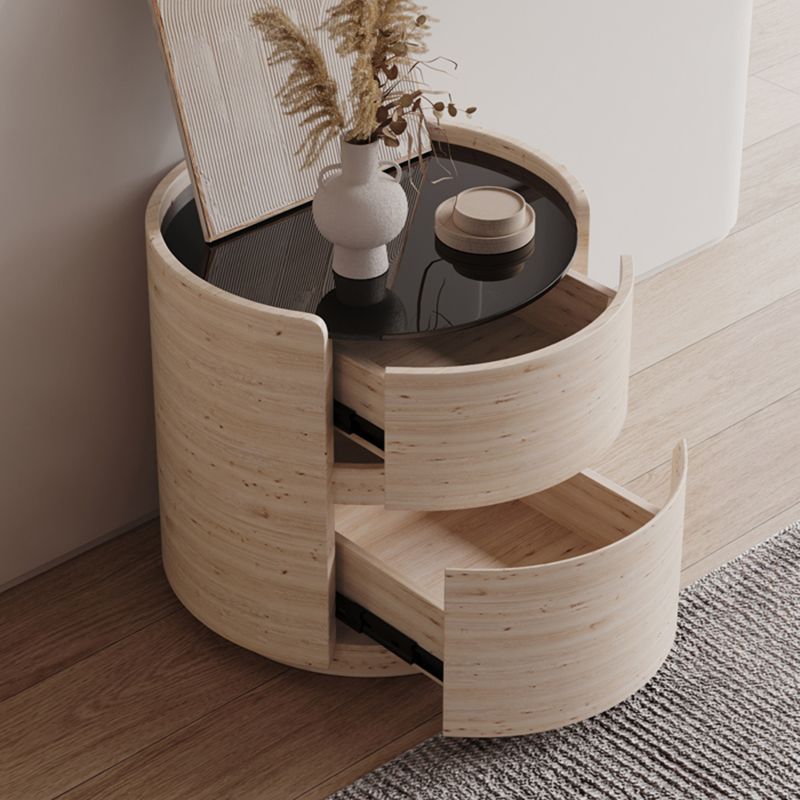 引き出し付きの現代的なベッドサイドキャビネットアンティーク仕上げナイトスタンド