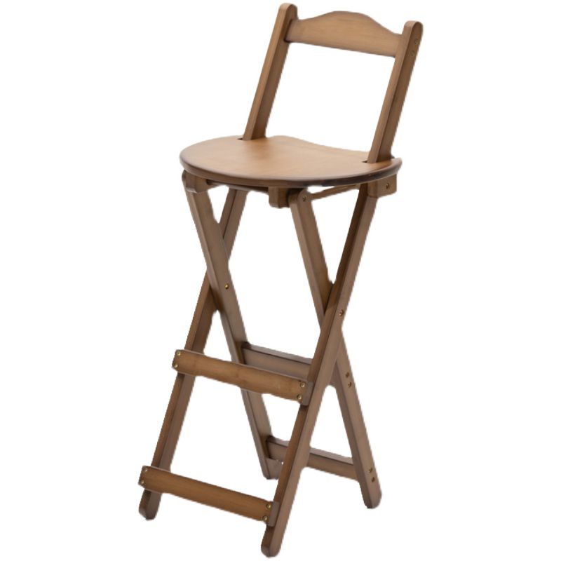 Contemporary Solid Wood Folding Bar Stool Indoor Barstools With Wood Seat and Low Back Clearhalo 'Bar Furniture' 'Bar Stools' 'bar_stools' 'furn' 'furn_bar_stools' 'furniture_bar_stools' 'Kitchen & Dining Furniture' 'kitchen&dining_furn' 'kitchen' 'kitchen_furn' Furniture' 1200x1200_a6c56a43-2c24-49cc-8590-d0dbeb6c5f53