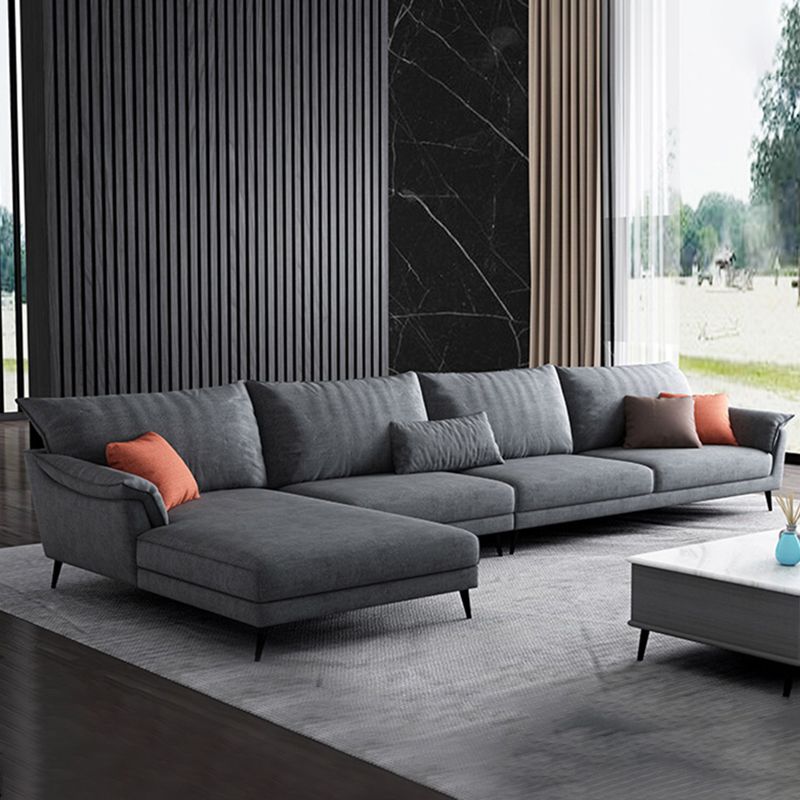 36"H Contemporary Sectional Sofa Fabric Grey Sectionals with Bostol Pillows Clearhalo 'furn' 'furn_sectionals' 'Furniture' 'Living Room Furniture' 'Sectionals' 1200x1200_a6c57636-c16b-422b-80f6-0d9e26cd12b1