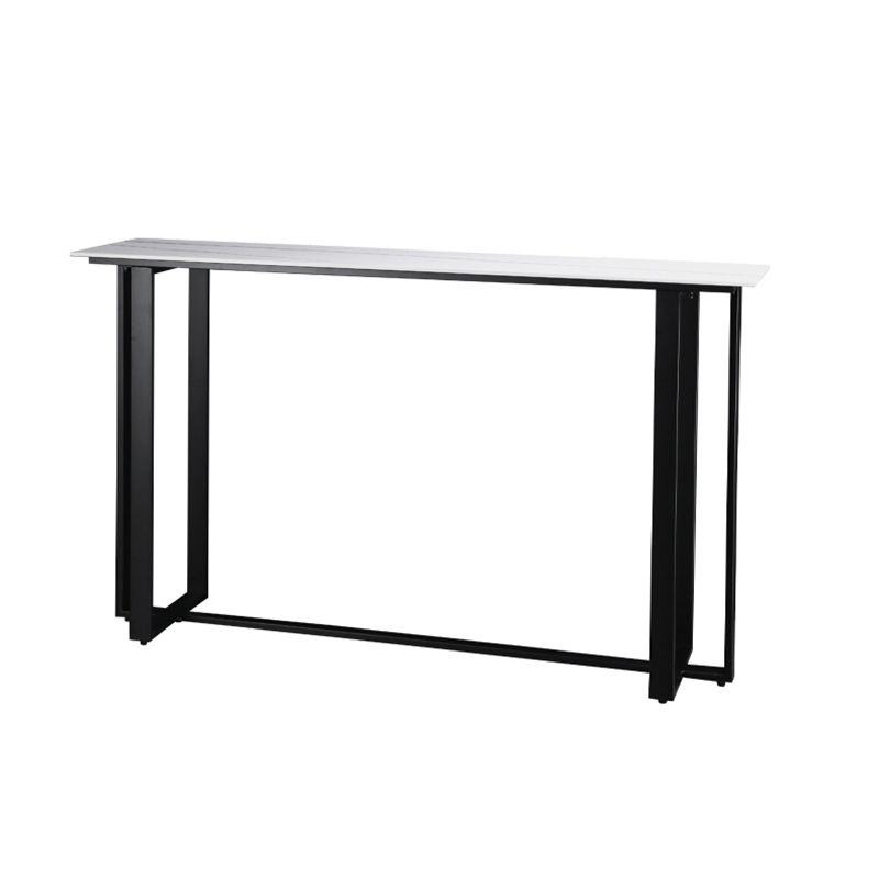 Industrial Bistro Bar Desk Indoor Stone and Metal Rectangle Bistro Bar Table Clearhalo 'Bar Furniture' 'Bar Tables' 'bar_tables' 'furn' 'furn_bar_tables' 'Furniture' 'furniture_bar_tables' 'Kitchen & Dining Furniture' 1200x1200_a6c57d8a-99bb-42a7-9a51-302693a4e04b