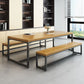 Rectangle Trestle Base Industrial Dining Table Solid Wood Fixed Table Clearhalo ' dining_table' 'Dining Tables & Seating' 'Dining Tables' 'furn' 'furn_dining_table' 'Furniture' 'furniture_dining_table' 'Kitchen & Dining Furniture' 'kitchen&dining_furn' 'kitchen' 'kitchen_dining_table' 1200x1200_a6c6065f-ef99-460a-8a1c-1f1ca37a00af