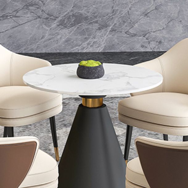 Set da pranzo rotondo piedistallo 1/4/5 pezzi Top Dinette moderno set in bianco