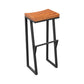 Taburete de bar con pedestal de trineo de hierro, taburete de madera industrial para interiores