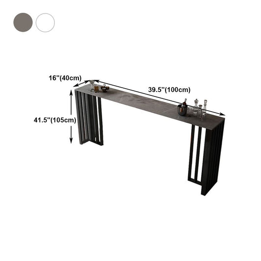 Industrial Style Bar Table 42-inch Height Stone Top and Steel Base Pub Table Clearhalo 'Bar Furniture' 'Bar Tables' 'bar_tables' 'furn' 'furn_bar_tables' 'Furniture' 'furniture_bar_tables' 'Kitchen & Dining Furniture' 1200x1200_a6c8bd1e-05f0-4b77-8838-6b671e061a62