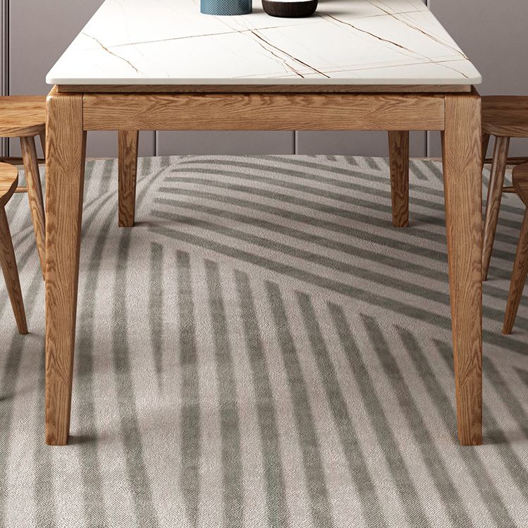 Ash Wood Base Modern Sintered Stone Dining Table Solid Wood Table in Wood Color Clearhalo ' dining_table' 'Dining Tables & Seating' 'Dining Tables' 'Furniture' 'furniture_dining_table' 'Kitchen & Dining Furniture' 'kitchen&dining_furn' 'kitchen' 'kitchen_dining_table' 1200x1200_a6c9803d-3cbe-4733-b508-1023134ecd7c