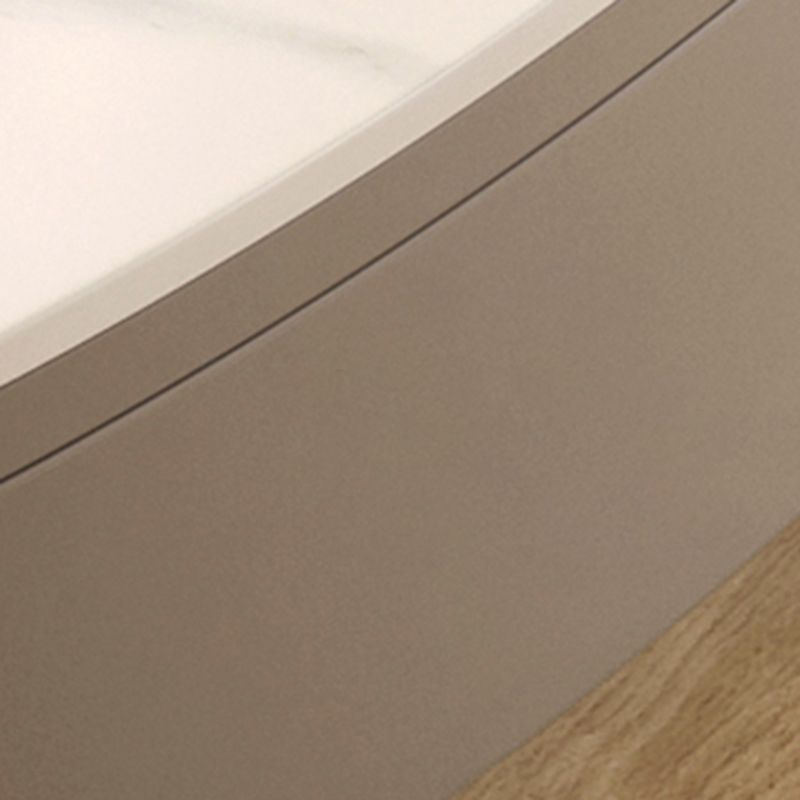 Mesa de café de pizarra ovalada de tambor de 13.7 "de altura con cajón para sala de estar