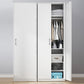 White Contemporary Non-Hanging Armoire Steel Home Cabinet with Door Clearhalo 'Armoires & Wardrobes' 'armoires_wardrobes' 'Bedroom Furniture' 'furn' 'furn_armoires_wardrobes' 'Furniture' 1200x1200_a6ca0a2f-bcfa-4ed6-857a-3ae5c0197ff6