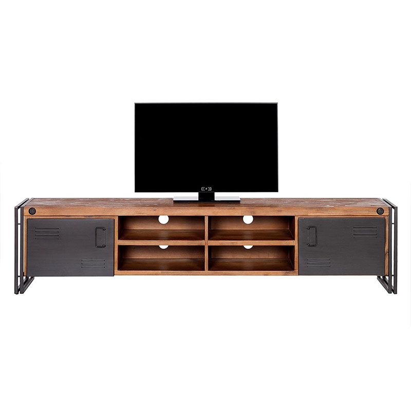 Console televisiva industriale Console TV in legno massiccio con 2 porte