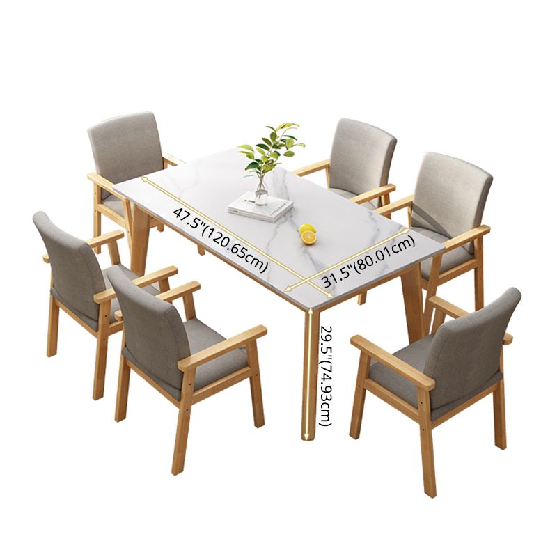 Minimalist Sintered Stone Top Kitchen Dining Set White Standard Dining Set with 4 Legs Table Clearhalo 'Dining Room Sets' 'Dining Tables & Seating' 'dining_room_set' 'furn' 'furn_dining_room_set' 'Furniture' 'furniture_dining_room_set' 'Kitchen & Dining Furniture' 'kitchen&dining_furn' 'kitchen' 1200x1200_a6ca7485-f085-4e66-99b3-182ae5ced550