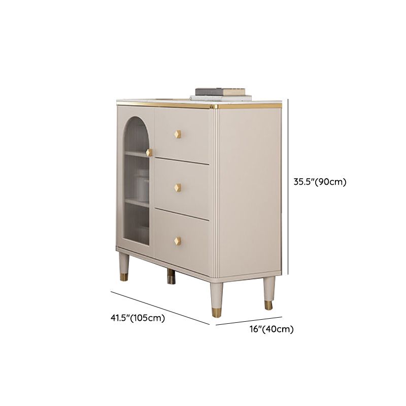 Portes en verre contemporaines Afficher le support en bois Hutch Cabinet pour le salon