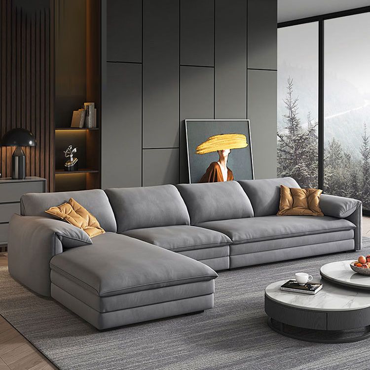 68 "W Contemporáne de tela de sofá seccional Sectional