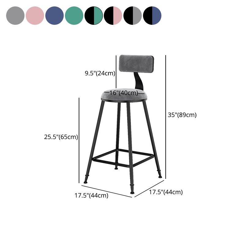 Scandinavian Low Back Footrest Barstool Matte Finish Velvet Counter Stool Clearhalo 'Bar Furniture' 'Bar Stools' 'bar_stools' 'furn' 'furn_bar_stools' 'Furniture' 'furniture_bar_stools' 'Kitchen & Dining Furniture' 1200x1200_a6cc2d17-1f99-43a1-a978-80c84da77a65