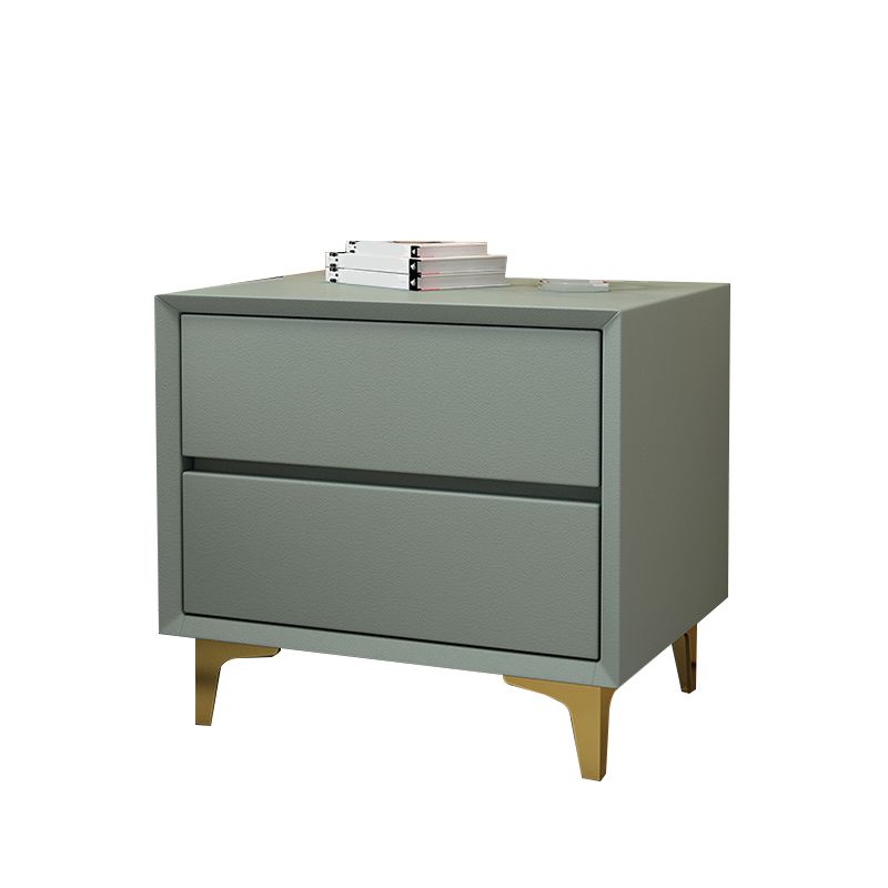 Table de chevet de lit en bois et en cuir moderne à table de chevet minimaliste avec tiroirs