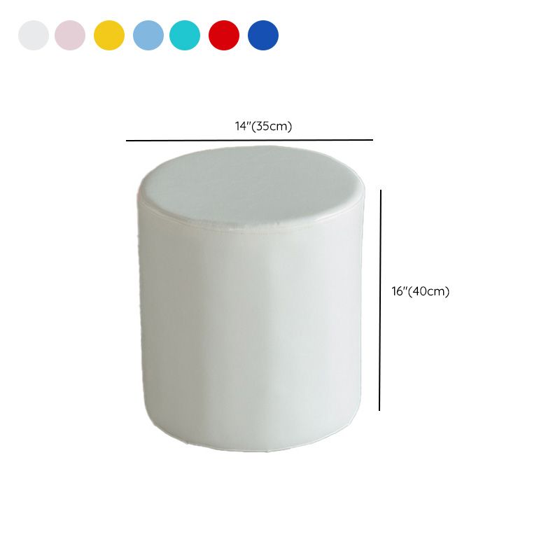 Modern Pouf Ottoman PU Leather Upholstered Solid Color Cylinder Shape Ottoman Clearhalo 'furn' 'furn_ottomans_poufs' 'Furniture' 'Living Room Furniture' 'Ottomans & Poufs' 'ottomans_poufs' 1200x1200_a6cd29a5-34e3-4560-aee2-02e8391b560b