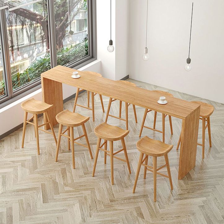 Light Brown Industrial Style Bar Table Solid Wood Indoor Casual Bar Table Clearhalo 'Bar Furniture' 'Bar Tables' 'bar_tables' 'furn' 'furn_bar_tables' 'Furniture' 'furniture_bar_tables' 'Kitchen & Dining Furniture' 1200x1200_a6cd62db-a664-46ba-988c-41defaf33548