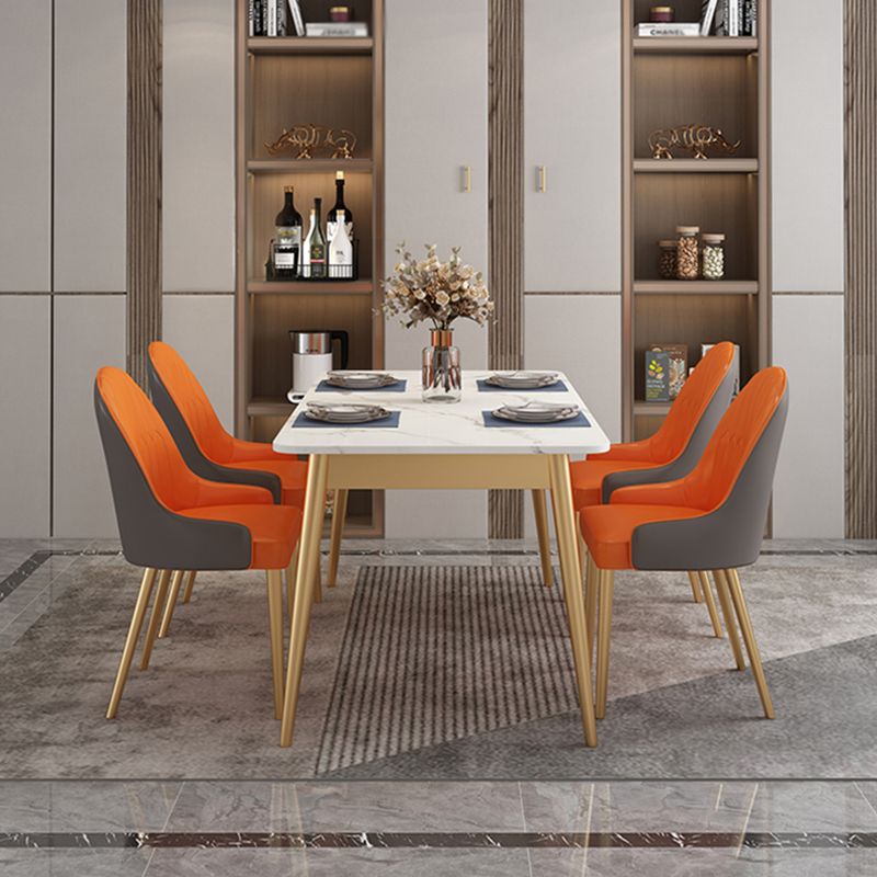 Traditional Sintered Stone Top Dining Set with 4 Gold Metallic Legs for Dining Furniture Clearhalo 'Dining Room Sets' 'Dining Tables & Seating' 'dining_room_set' 'furn' 'furn_dining_room_set' 'Furniture' 'furniture_dining_room_set' 'Kitchen & Dining Furniture' 'kitchen&dining_furn' 'kitchen' 1200x1200_a6cded48-516c-4df4-9f73-2fd8612516a2