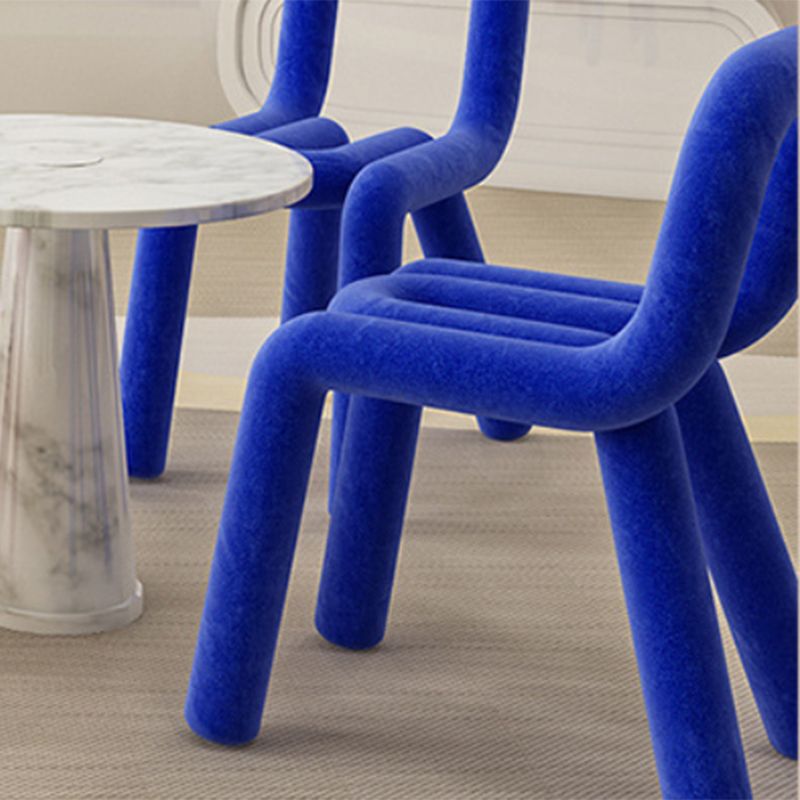 Contemporary Side Chair Velvet Open Back Dining Chair for Indoor