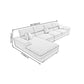 Blue Scandinavian L-Shape Pillow Top Arm Sectional Sofa with High Back Clearhalo 'furn' 'furn_sectionals' 'Furniture' 'furniture_sectionals' 'Living Room Furniture' 'Sectionals' 1200x1200_a6d1ee7c-7df1-47b3-a9b5-da879b553a39