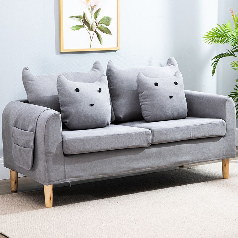 Velvet Square Arm Sofa Slipcovered Loose Back Loveseat with Storage Clearhalo 'Furniture' 'furniture_sofas' 'kitchen' 'kitchen_sofas' 'Living Room Furniture' 'Sofa' 'sofas' 1200x1200_a6d1f080-d0b9-489d-ba18-53e527b628d9