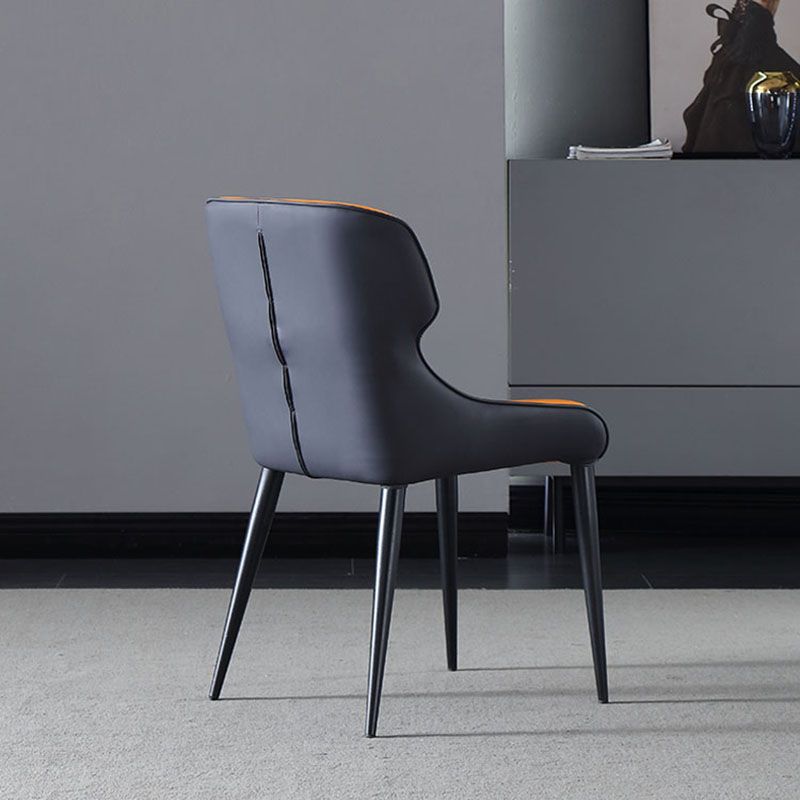 インダストリアルウィングバックパーソンズサイドチェアレザーダイニングサイドチェア