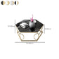 Glass & Marble Hexagon Coffee Table Modern Style Frame Cocktail Table