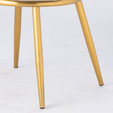 White Upholstered Dining Chair Kitchen Dining Chair with Metal Legs