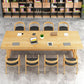 Contemporary Natural Pine Wood Desk Rectangle Wood Base Desk for Office