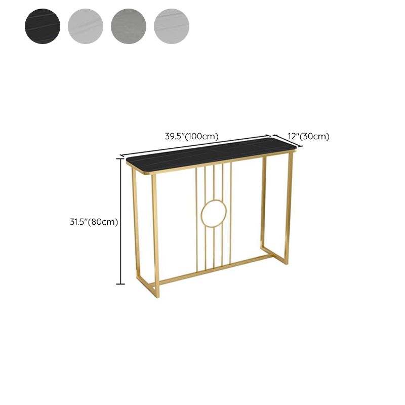 Mesa de acento de consola Glam rectángulo Table de consola de acabado antiguo en piedra