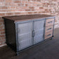 Industrial Iron 2 - Door Accent Cabinet Distressed Wood Chest with 3 Drawers
