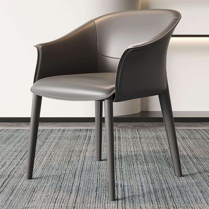 Silla de brazo de cena de cuero silla de brazo tapizado para el comedor