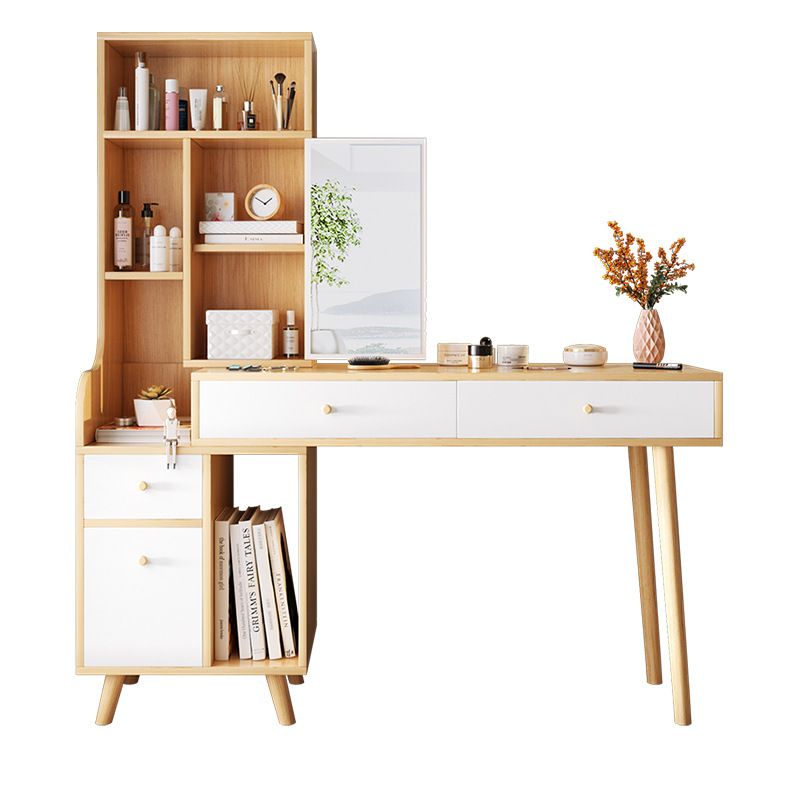 Scandinavian Wood Dressing Table Solid Wood Make-up Vanity with Drawers Clearhalo 'Bedroom Furniture' 'furn' 'furn_makeup_vanities' 'Furniture' 'Makeup Vanities' 'makeup_vanities' 1200x1200_a6d8152f-4238-432b-a521-3e4e7b66d138