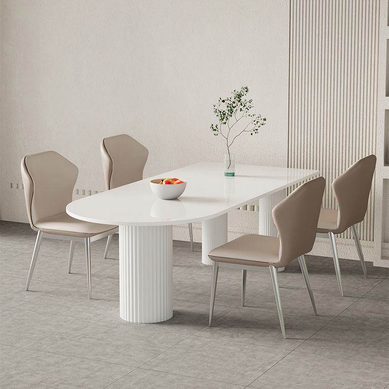 Contemporary Style Dining Table White Dinner Table for Home Kitchen Dinner Clearhalo 'Dining Tables & Seating' 'Dining Tables' 'dining_table' 'furn' 'furn_dining_table' 'Furniture' 'Kitchen & Dining Furniture' 1200x1200_a6d89823-d35e-4697-86e9-582c343d166b