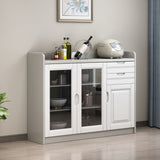 Sideboard di sala da pranzo in stile legno di gomma in legno contemporaneo