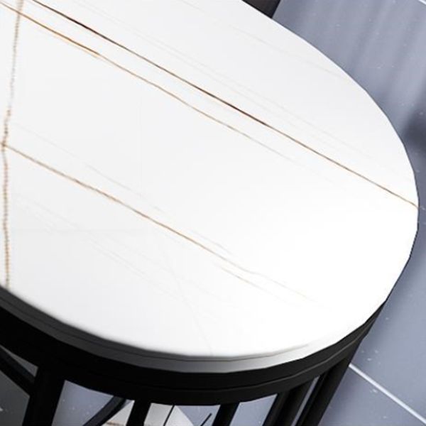 White Stone Industrial Indoor Bar Dining Table Double Pedestal Bistro Table with Shelve Clearhalo 'Bar Furniture' 'Bar Tables' 'bar_tables' 'Furniture' 'furniture_bar_tables' 'Kitchen & Dining Furniture' 'kitchen&dining_furn' 'kitchen' 1200x1200_a6db884a-2a68-40c3-840d-42c82bc8741a