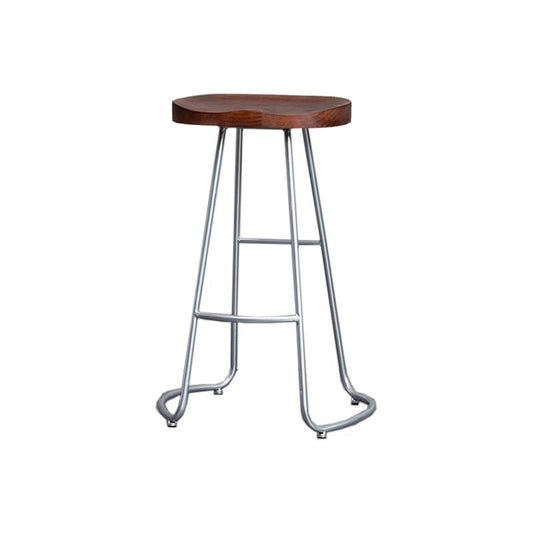 Modern Style Iron Bar Stool with Footrest Dining Room Solid Wood Bar Stool 30 Inches Clearhalo 'Bar Furniture' 'Bar Stools' 'bar_stools' 'furn' 'furn_bar_stools' 'furniture_bar_stools' 'Kitchen & Dining Furniture' 'kitchen&dining_furn' 'kitchen' 'kitchen_furn' Furniture' 1200x1200_a6dd9dc7-a64a-469f-ac10-393e7beecdfb