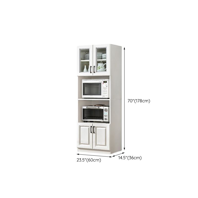 Serveur d'étagères réglables blanches 69,9 "H crédinza en bois d'ingénierie avec porte en verre