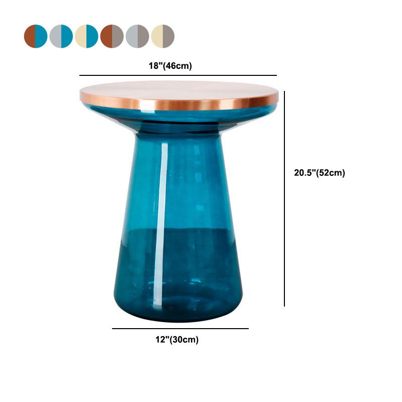 20.47" Tall Mid-century Style Side End Table Glass Pedestal Round Sofa Side Accent Table Clearhalo 'Coffee & Accent Tables' 'End & Side Tables' 'end_side_tables' 'furn' 'furn_end_side_tables' 'Furniture' 'Living Room Furniture' 1200x1200_a6df44e7-93fd-4eea-8c90-c4b5b959b945
