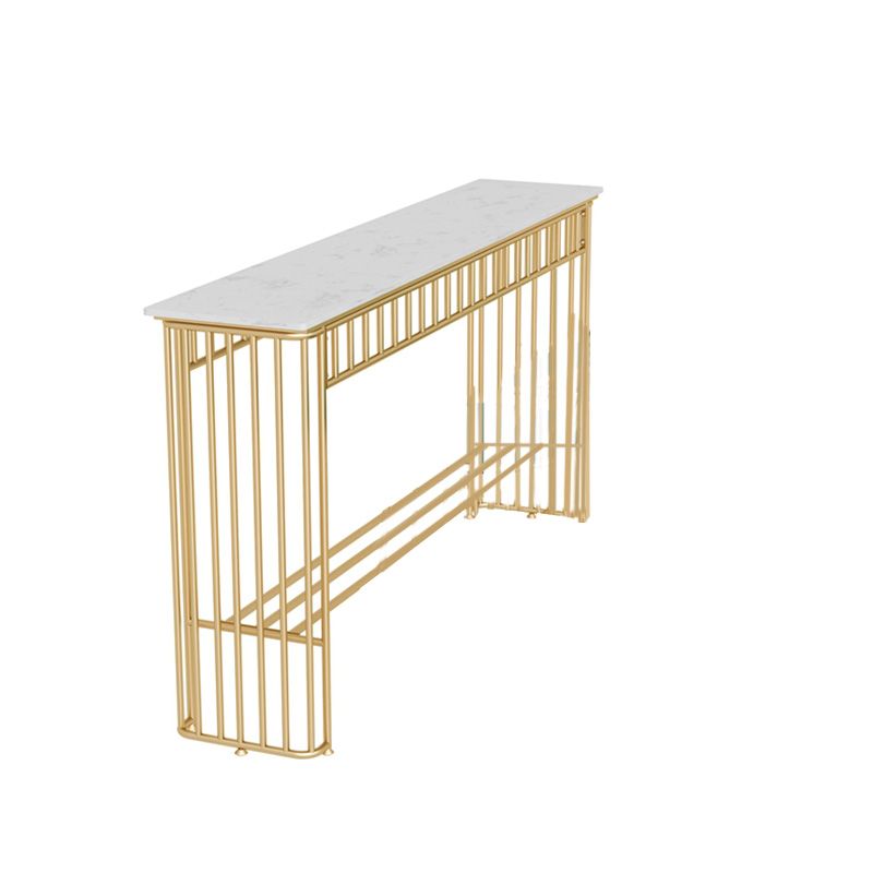 Industrial Rectangle Bistro Bar Desk Faux Marble Bistro Table for Indoor Clearhalo 'Bar Furniture' 'Bar Tables' 'bar_tables' 'furn' 'furn_bar_tables' 'Furniture' 'Kitchen & Dining Furniture' 1200x1200_a6e004cf-194a-43d8-903e-ae42d2ae9241