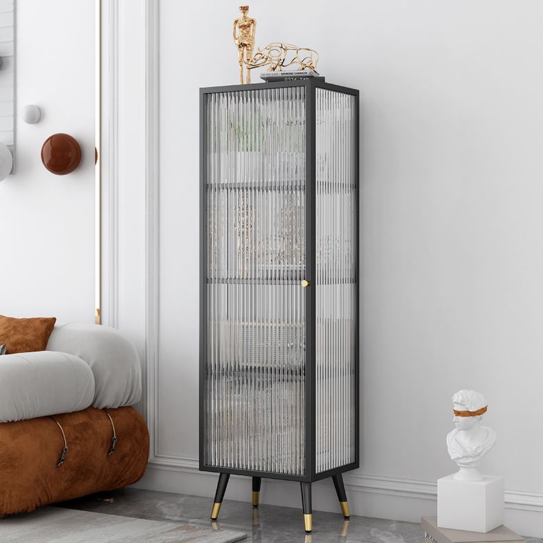 Black and White Dining Server Contemporary Metal Cabinets and Open Storage Server Clearhalo 'buffet_sideboard' 'Buffets & Sideboards' 'furn' 'furn_buffet_sideboard' 'Furniture' 'furniture_buffet_sideboard' 'Kitchen & Dining Furniture' 1200x1200_a6e00a14-71b3-4a95-a3a4-7da8487afd30