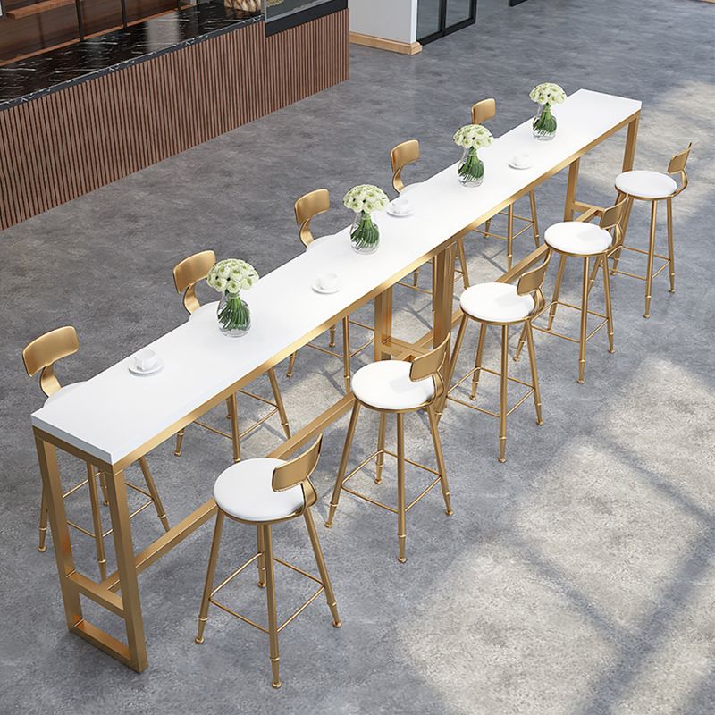 Glam Style Rectangle Bar Table Pine Solid Wood Bar Height Table with Footrest Clearhalo 'Bar Furniture' 'Bar Tables' 'bar_tables' 'furn' 'furn_bar_tables' 'Furniture' 'Kitchen & Dining Furniture' 1200x1200_a6e01c22-4833-41dd-885e-47d3ff2e6363