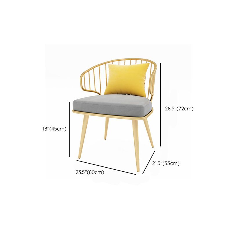 Metalen windsor achterstoelen stoffen gestoffeerde eetkamerstoelen in grijs