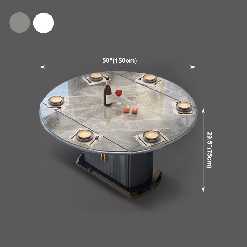 Round Traditional Luxury Dining Table Sintered Stone Table with Pedestal Base Clearhalo ' dining_table' 'Dining Tables & Seating' 'Dining Tables' 'furn' 'furn_dining_table' 'Furniture' 'furniture_dining_table' 'Kitchen & Dining Furniture' 'kitchen&dining_furn' 'kitchen' 'kitchen_dining_table' 1200x1200_a6e1b0a7-6f72-4011-9570-b7012eddef0b