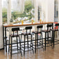 Solid Wood Bar Table Industrial Bar Table with Trestle Base in Black Clearhalo 'Bar Furniture' 'Bar Tables' 'bar_tables' 'furn' 'furn_bar_tables' 'Furniture' 'furniture_bar_tables' 'Kitchen & Dining Furniture' 1200x1200_a6e1caff-684b-4248-ad76-265efde68801