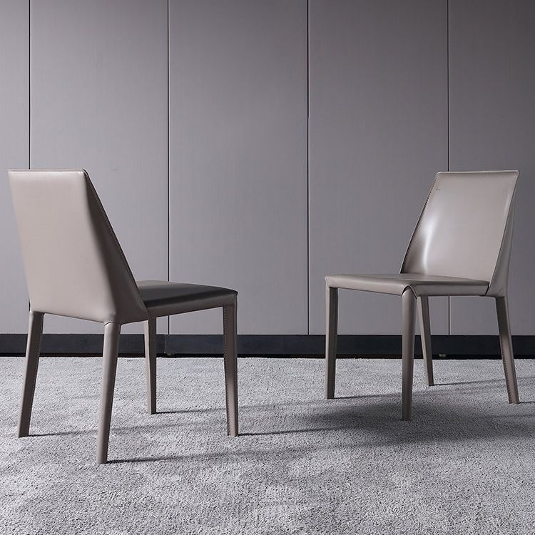 Contemporary Solid Back Dining Side Chairs Leather Dining Chairs for Kitchen (Set of 2) Clearhalo ' kitchen&dining_furn' 'Dining Chairs' 'Dining Tables & Seating' 'dining_chair' 'furn' 'furn_dining_chair' 'Furniture' 'furniture_dining_chair' 'Kitchen & Dining Furniture' 'kitchen' 1200x1200_a6e28ab0-8d80-438b-a42f-eef4f0e2b139