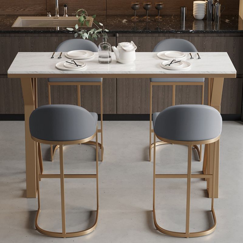 Sintered Stone Top Rectangle Bar Table Luxurious Pub Table with Double Pedestal Clearhalo 'Bar Furniture' 'Bar Tables' 'bar_tables' 'furn' 'furn_bar_tables' 'Furniture' 'Kitchen & Dining Furniture' 1200x1200_a6e34bc1-35e1-4018-8f0c-d7c99f5e0100