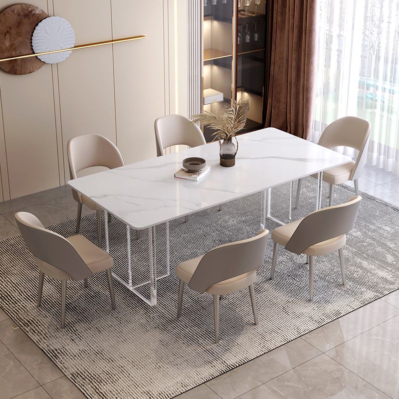 Mesa de comedor de piedra rectangular moderna 1/7 piezas de comedor juego para comedor