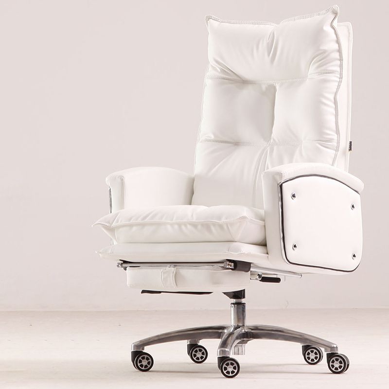 Modern Upholstered Task Chair Faux Leather Arm Chair with Wheels Clearhalo 'furn' 'furn_office_chair' 'Furniture' 'Office Chairs' 'Office Furniture' 'office_chair' 1200x1200_a6e5960d-d644-4e12-88f7-090b8e42f7bf